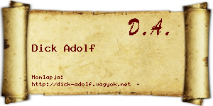 Dick Adolf névjegykártya